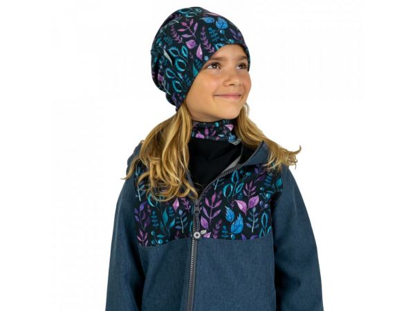 Giacca da bambino in softshell Unuo - Antracite con le foglie