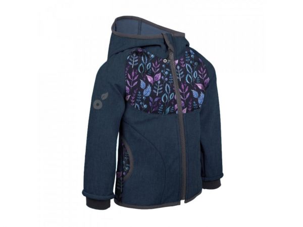 Giacca da bambino in softshell Unuo - Antracite con le foglie
