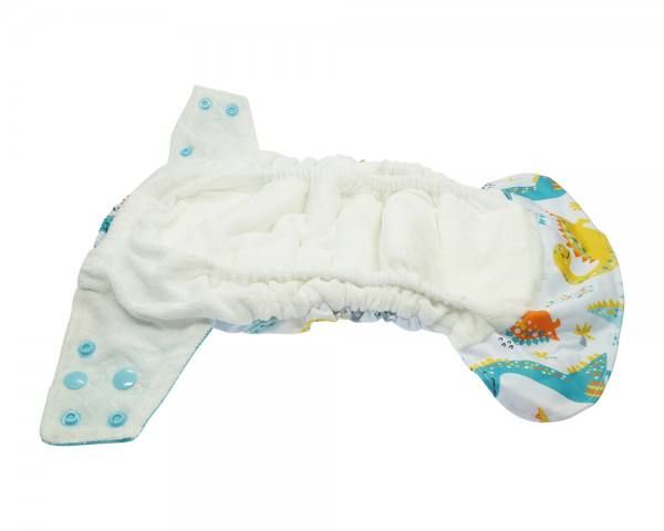 
Pannolino lavabile Blümchen - All in one in bambù -Gnomes con bottoni
