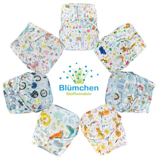 Cover universale per pannolini lavabili Blumchen con velcro in vari colori