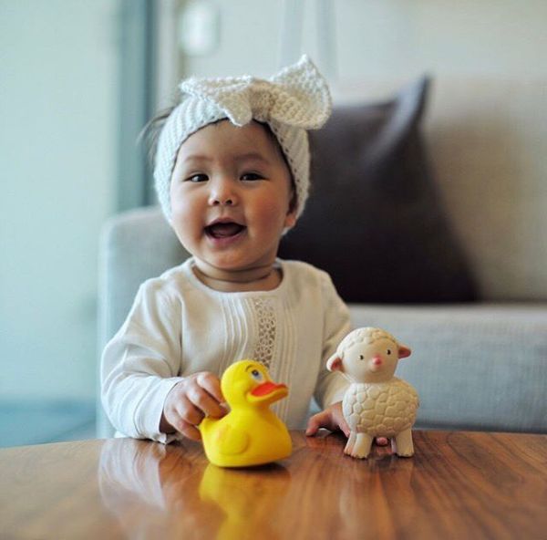 Gioco per il bagnetto Lanco Toys - Paperella in gomma naturale in vari colori