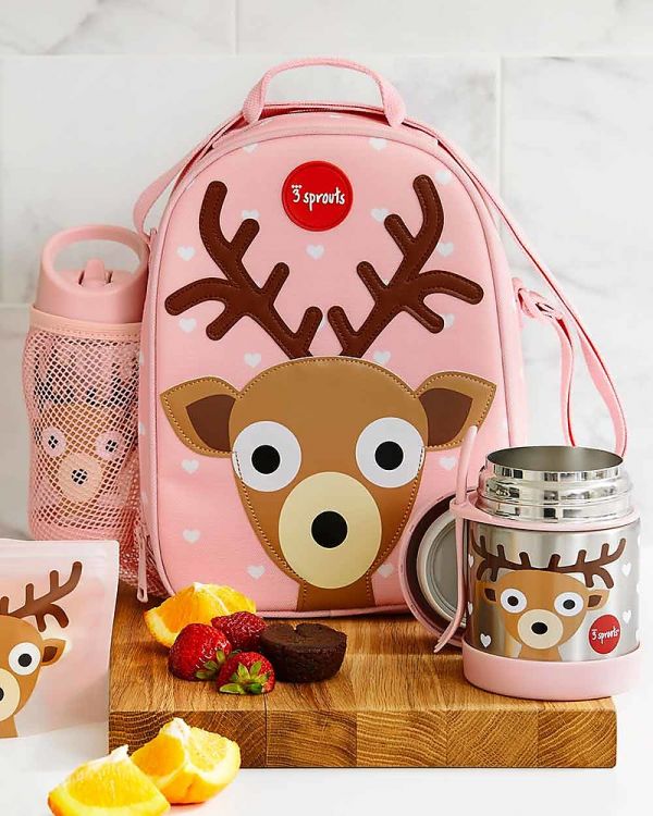 Borsa termica Porta pranzo con tracolla 3 Sprouts- Cerbiatto rosa