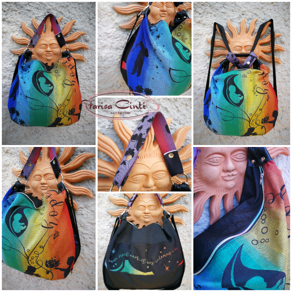 Borsa con scrap di fascia Farisa cinti- Mini travel bag Fabula arancio