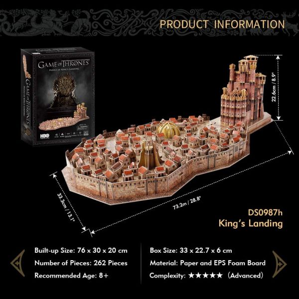 Puzzle tridimensionale Cubic Fun- Trono di spade, King's Landing