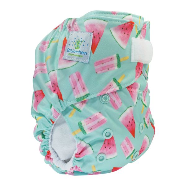 Pannolino lavabile Blümchen - Pocket -Melon con velcro- senza inserti