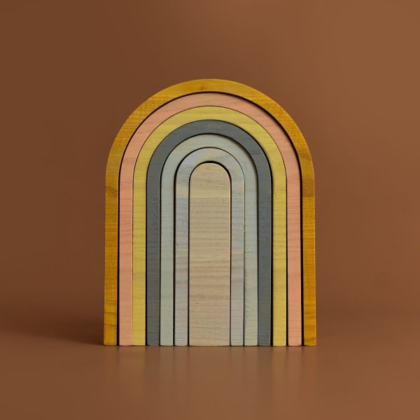 Gioco in legno MinMin Copenhagen – Big Rainbow Pastel