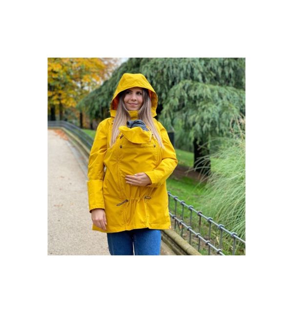 Giacca a vento impermeabile maternità e per portare Wombat - Numbat go Giallo