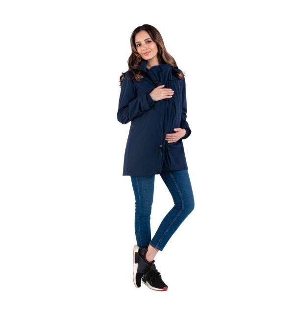 Giacca a vento impermeabile maternità e per portare Wombat - Numbat go Marino