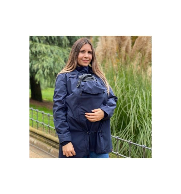 Giacca a vento impermeabile maternità e per portare Wombat - Numbat go Marino