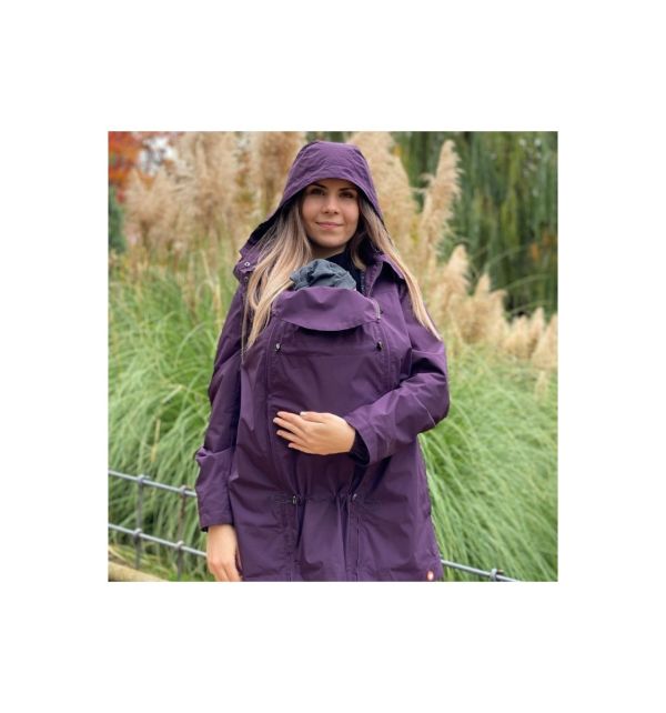 Giacca a vento impermeabile maternità e per portare Wombat - Numbat go Viola