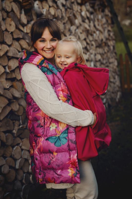 Copertura universale per portabebè  in softshell Little Frog- Cover Magenta