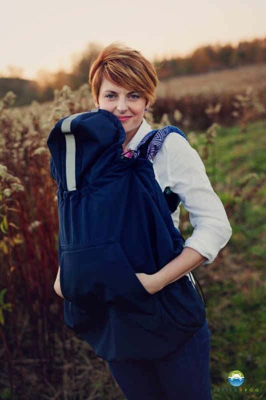 Copertura universale per portabebè in softshell Little Frog- Cover navy