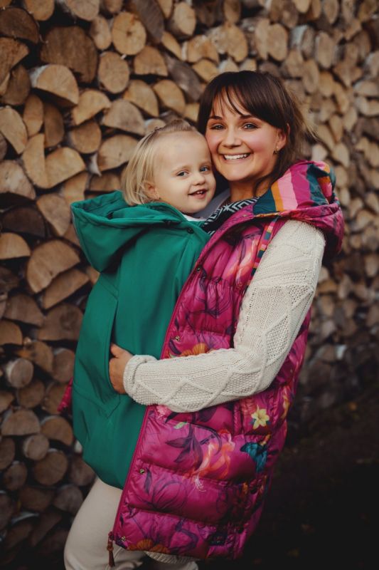 Copertura universale per portabebè  in softshell Little Frog- Cover Teal