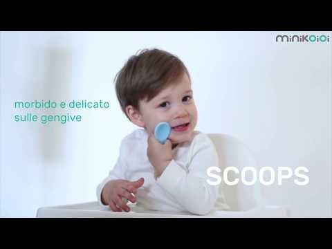 Ciotola in silicone con coperchio Minikoioi - Celeste