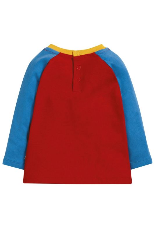 Maglia a manica lunga Frugi – Henry Raglan Top Tango Red/Boat