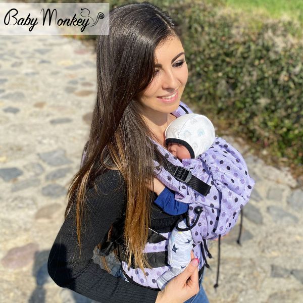 Marsupio Ergonomico - Regolo - Pois Lilac Reverse Misura Originale