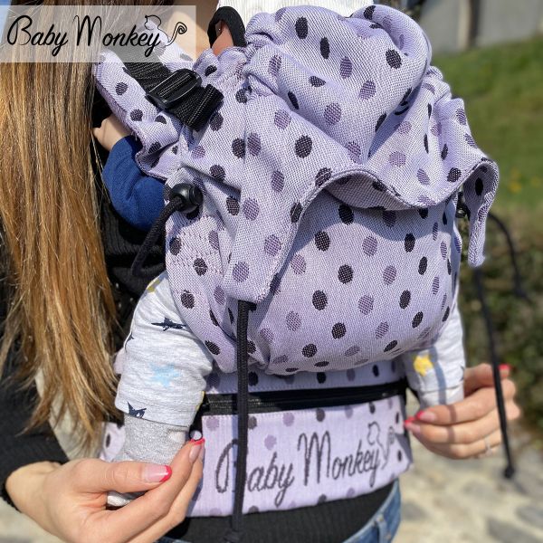 Marsupio Ergonomico - Regolo - Pois Lilac Reverse Misura Originale