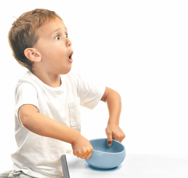 Ciotola in silicone con coperchio Minikoioi - Celeste,