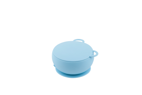 Ciotola in silicone con coperchio Minikoioi - Celeste,