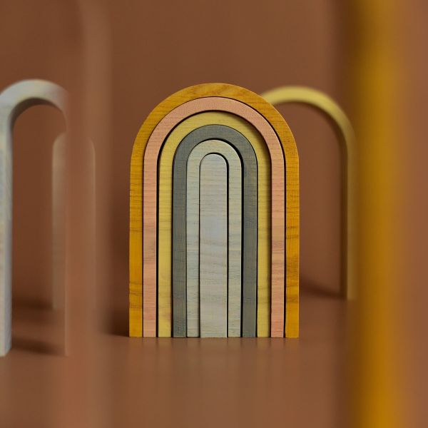 Gioco in legno MinMin Copenhagen – Big Rainbow Pastel