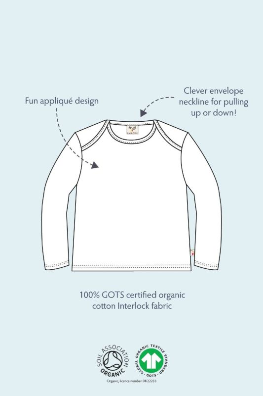 Maglietta per bambini in cotone biologico Frugi – Bobby cobalt stripe/rainbow