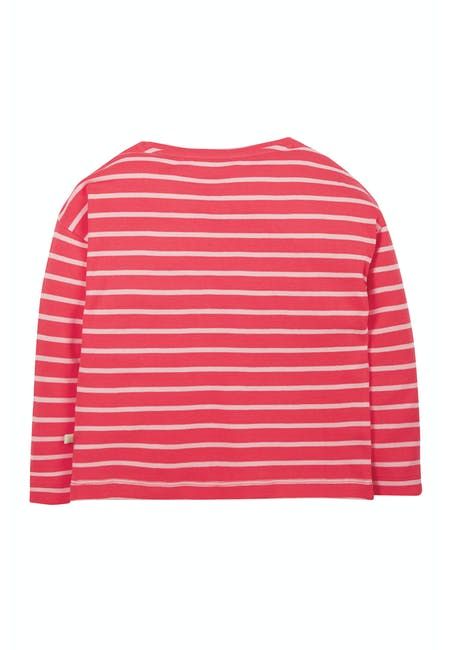 Maglietta per bambini in cotone biologico Frugi – Tori Boxy Watermelon Stripe/Unicorn
