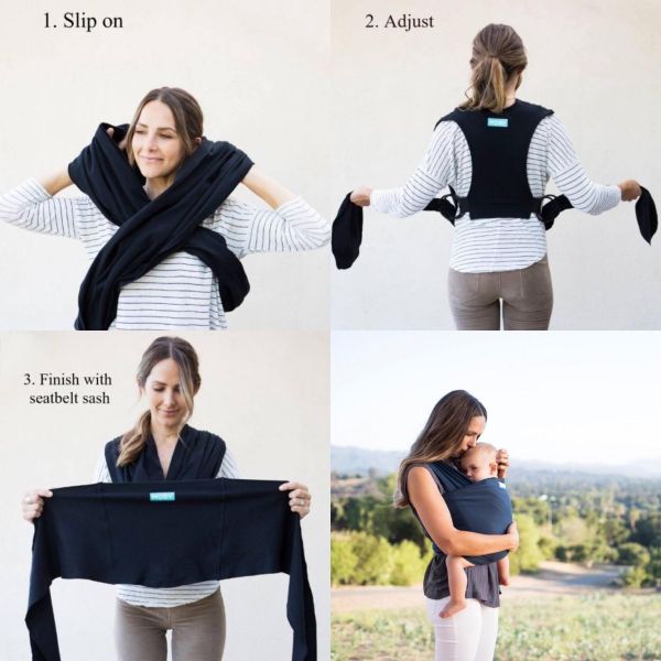 Fascia portabebè elastica Moby- Moby fit nera