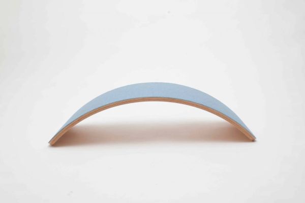 Tavola per l'equilibrio Wobbel Pro Transparent - legno di faggio naturale - feltro azzuro cielo