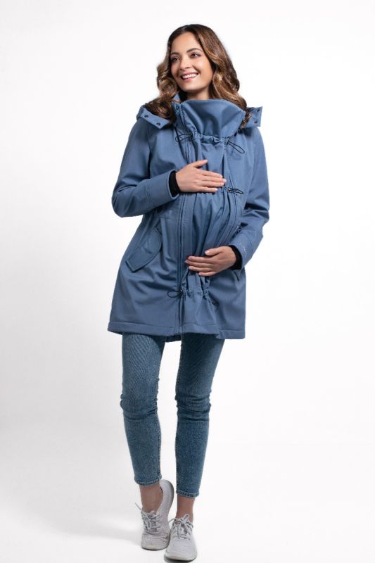 Giacca maternità e per portare Wombat Shell - Light blue 4 in 1