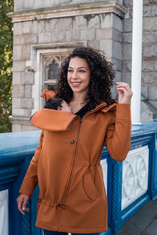 Giacca maternità e per portare Wombat Shell - Caramel 4 in 1