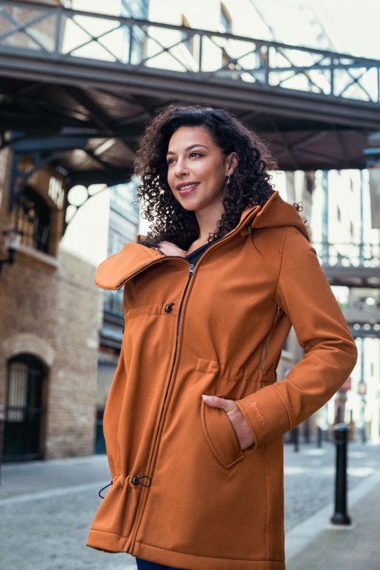 Giacca maternità e per portare Wombat Shell - Caramel 4 in 1