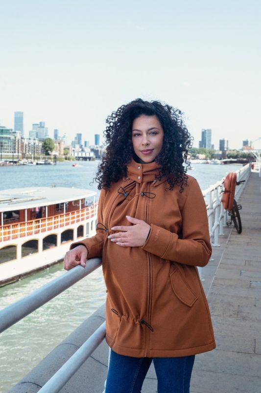 Giacca maternità e per portare Wombat Shell - Caramel 4 in 1