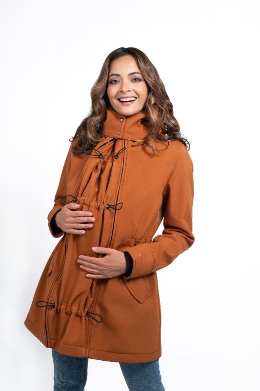 Giacca maternità e per portare Wombat Shell - Caramel 4 in 1