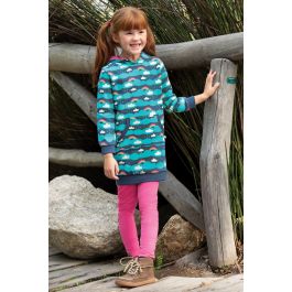 Vestito da bambina con cappuccio Frugi Harriet Hoody Dress Above