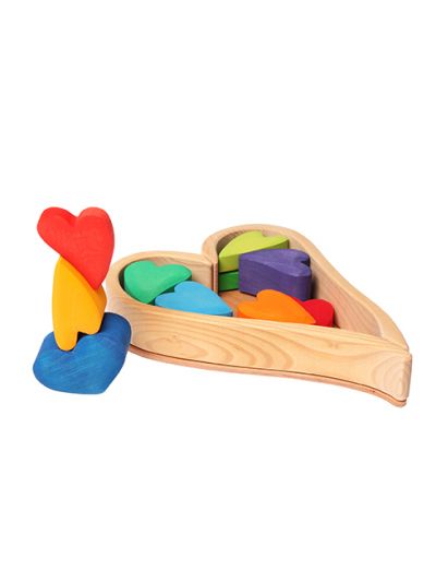 Gioco in legno Grimm's Building Set Rainbow Hearts