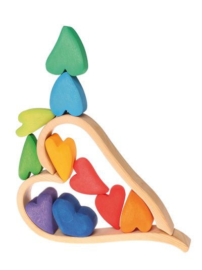 Gioco in legno Grimm's Building Set Rainbow Hearts