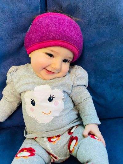 Fascia per capelli Pickapooh in cotone e lana biologica- Vinaccia