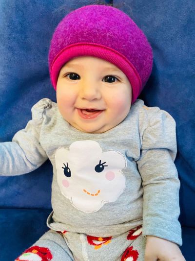 Fascia per capelli Pickapooh in cotone e lana biologica- Vinaccia