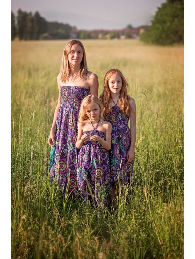 Gonnavestito indiana per bimba- Colore Violet Flowers