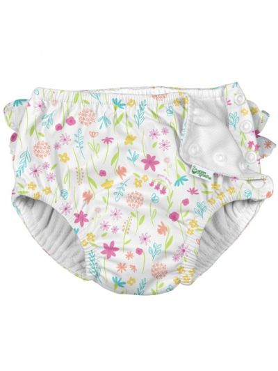 Costume Contenitivo I Play - White Wildflowers con bottoncini