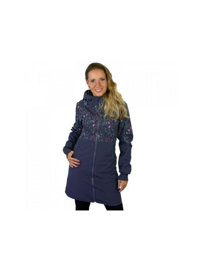 Giacca da donna in softshell Unuo- Antracite con le foglie