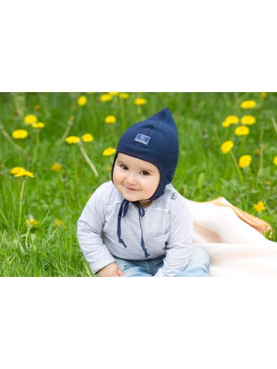 Cappellino per bambini Pickapooh in cotone e  lana - Zoe blu