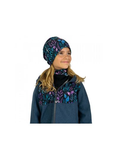 Giacca da bambino in softshell Unuo - Antracite con le foglie