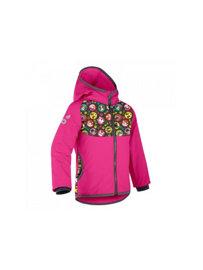 Giacca da bambino in softshell Unuo - Rosa con i cagnolini