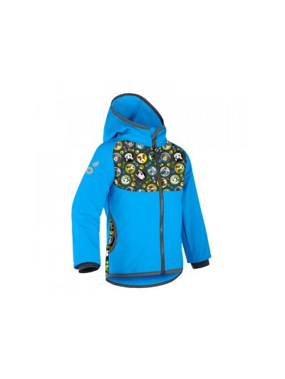 Giacca da bambino in softshell Unuo - Azzurra con animaletti