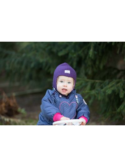 Cappellino per bambini Pickapooh in cotone e  lana - Flora viola