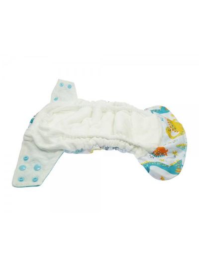 Pannolino lavabile Blümchen - All in one in bambù - Airplanes con velcro