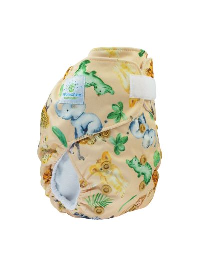 Pannolino lavabile Blümchen - Pocket con velcro senza inserti Africa