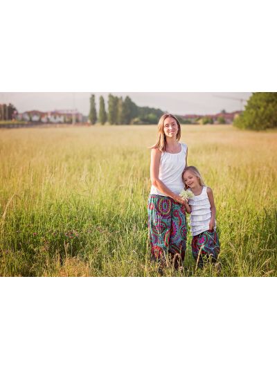 Pantavestito indiano in cotone- Colore Blue circles