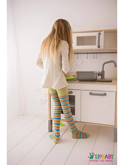 Calzamaglia per bambini - Verde a righe